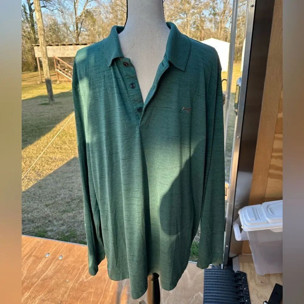 Greg Norman Men's Green Polo Shirt
